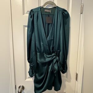 Forest Green Wrap Dress